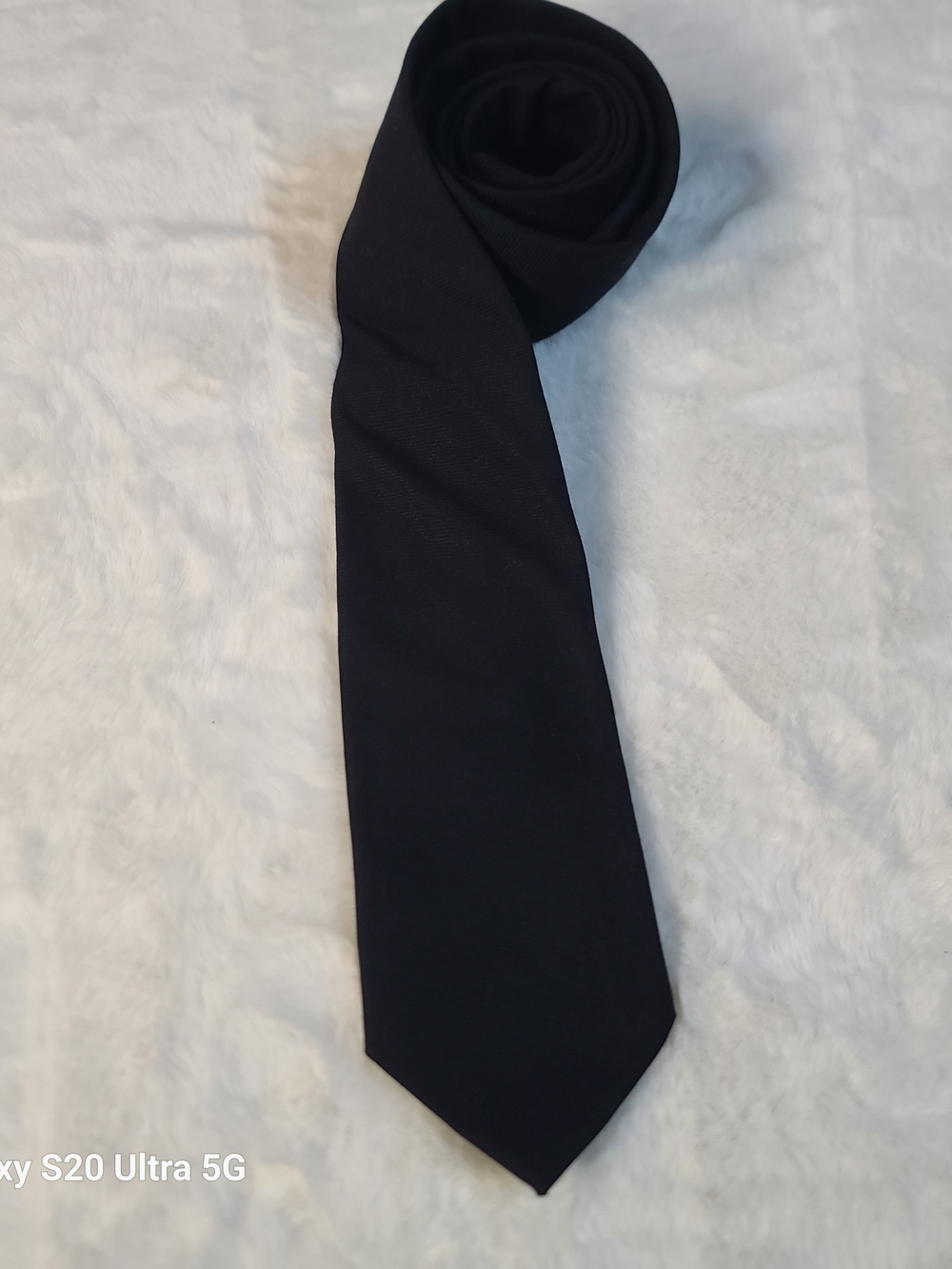 Men's Black Solid Necktie - Classic Formal Tie
